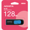 Adata Flash Usb Drive 128GB USB3.2, RETRACTABLE, BLACK/BLUE, 5YW. - (AUV128-128G-RBE)