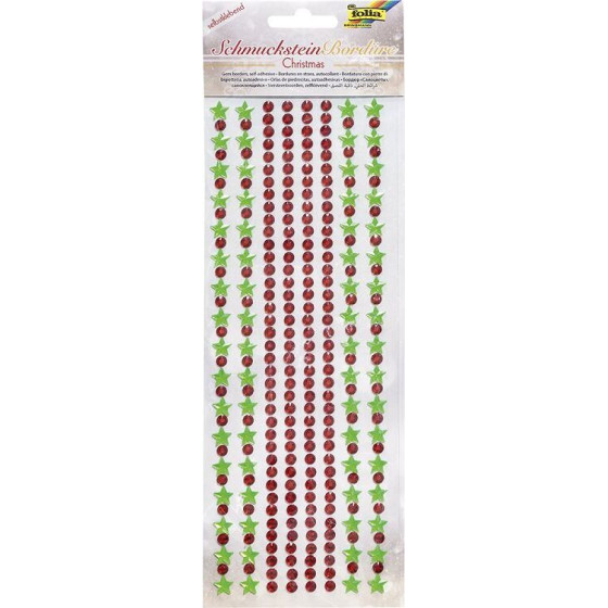 FOLIA ����������� Jewel Stones Borders X-Mas 1, 1 Sheet 10.5X26��