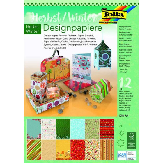 FOLIA ����� ������ Glitter, A4, 12 ��� 165 ��, Autumn/Winter