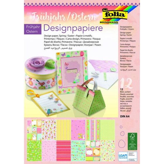 FOLIA ����� ������ Glitter, A4, 12 ��� 165 ��, Spring/Easter