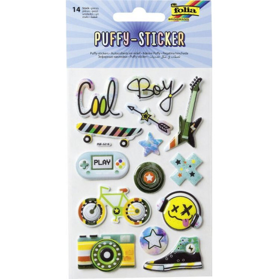 FOLIA ��� 14 ����������� Puffy Stickers, 10.5X16�� Stay COOL