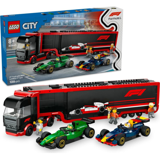 Lego City: F1 Truck With RB20 & AMR24 F1 Cars (60445)