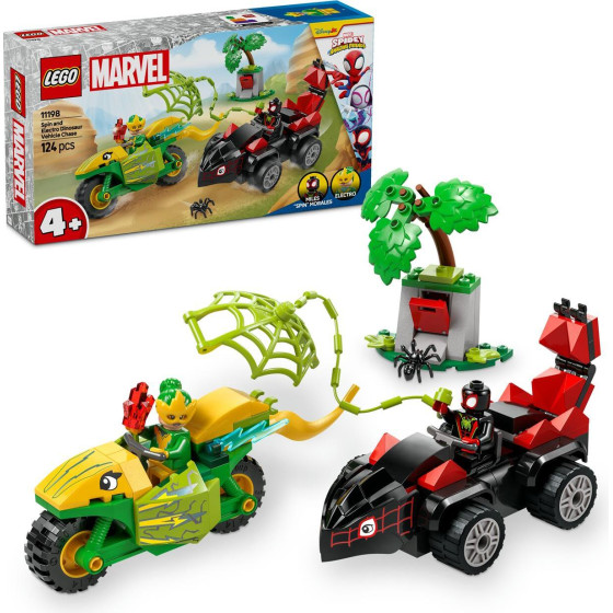 Lego Marvel: Spidey And His Amazing Friends Spin And Electro Dinosaur Vehicle Chase (11198)