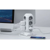 Tessan 15 In 1 Tower Surge Protector 12xSCHUKO, 2xUSB, 1xTYPE-C, 2M Cable White - (TPS02-DE-C)