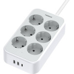Tessan 9 In 1 Power Strip 25W 6xSCHUKO, 2xUSB, 1xTYPE-C 2M Cable - (TS-PS02DE00)