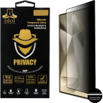Idol 1991 Tempered Glass Samsung S25 Ultra 5G 6.9'' 9H 0.2mm Privacy Antispy 3D Semi Curved Edge Glue Finger Unlock BLACK
