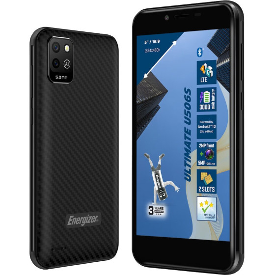 Energizer Ultimate U506S 2GB/32GB Dual Sim 4G 5'' Android 3000mAh Bluetooth Camera ����� 3 ������ ������� - (U506SEU)