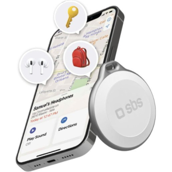 SBS Tracker With Apple Findmy Technology White - (TEFINDBTAPW)