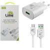 Lime Successories Lime Usb 3.0 Pd Fast Travel Qc 3.0 LTU25 21W 4000mA + ������� ��������-Data L15 Type C WHITE