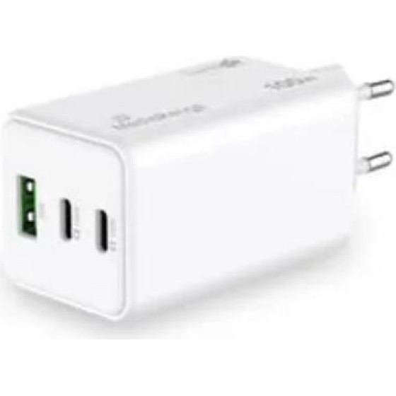 MediaRange 100W Gan Fast Charging Adapter 2x USB-C And 1x USB-A & USB-C Power Delivery And Quick Charge� Enabled White - (MRMA123)