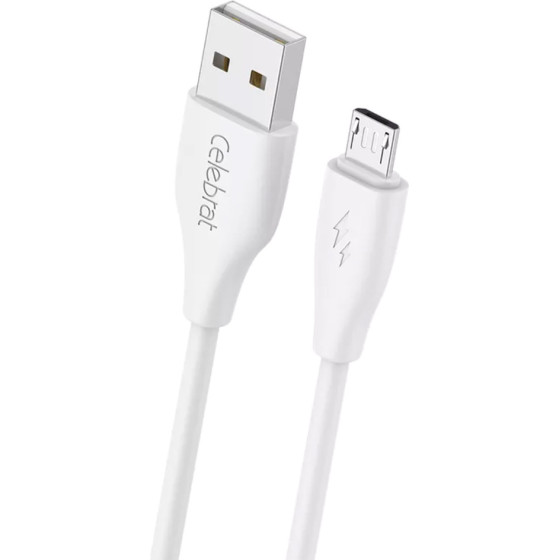 Celebrat ������� Micro Usb �� Usb CB-31, 15W, 480Mbps, 1m, ����� - (CB-31A-M-WH)