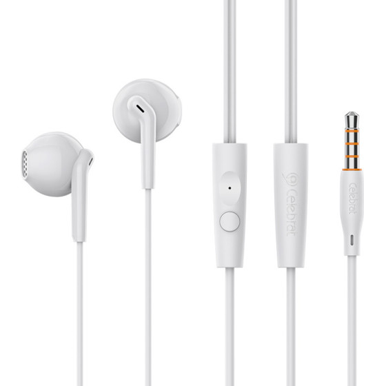 Celebrat Earphones �� ��������� G34, 3.5mm �������, 14mm, 1.2m, ����� - (G34-WH)