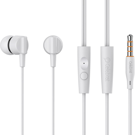 Celebrat Earphones �� ��������� G35, 3.5mm �������, 10mm, 1.2m, ����� - (G35-WH)