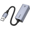 Hoco ���������� USB-� �� RJ45 Otg 10/100/1000MBps 12cm ���� - (UA37)