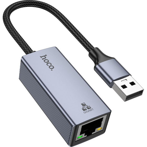 Hoco ���������� USB-� �� RJ45 Otg 10/100/1000MBps 12cm ���� - (UA37)