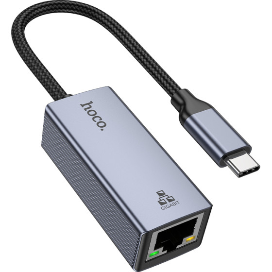 Hoco ���������� USB-C �� RJ45 Otg 10/100/1000MBps 12cm ���� - (UA37)