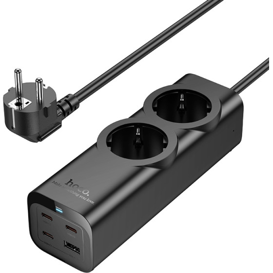 Hoco ��������� �� 2 x ����� + 3 x USB-C + 1 x USB-A �� ������� 2m ����� - (NS10 Wisdom)