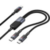 Hoco ������� �������� USB-C �� 2 x USB-C 100W 20V/5A ����� 1.2m. - (U139)
