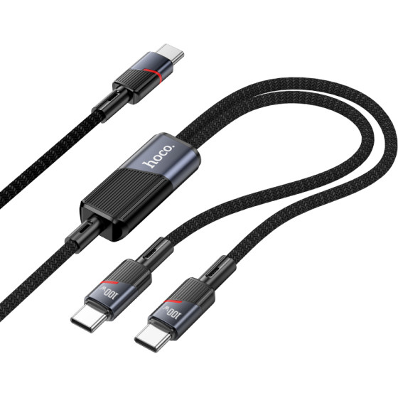 Hoco ������� �������� USB-C �� 2 x USB-C 100W 20V/5A ����� 1.2m. - (U139)
