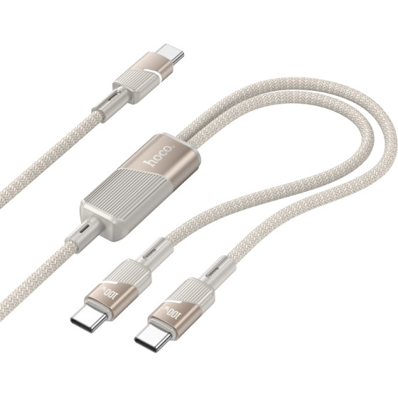 Hoco ������� �������� USB-C �� 2 x USB-C 100W 20V/5A ����� 1.2m. - (U139)