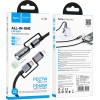 Hoco ������� �������� USB-C/Ip �� USB-C/���� 3A 1.2m Braided ����� - (U138)