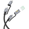 Hoco ������� �������� USB-C/Ip �� USB-C/���� 3A 1.2m Braided ����� - (U138)