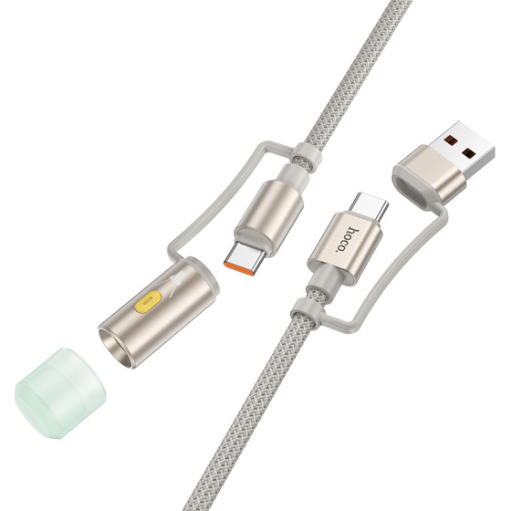 Hoco ������� �������� USB-C/USB-A �� USB-C/���� 3A 1.2m Braided ���� - (U138)