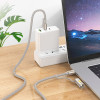 Hoco ������� �������� USB-C/USB-A �� USB-C/���� 3A 1.2m Braided ���� - (U138)