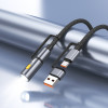 Hoco ������� �������� USB-C/USB-A �� USB-C/���� 3A 1.2m Braided ����� - (U138)