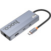 Hoco Hub USB-C 8-in-1 �� Hdtv + RJ45 + SD/TF+ Pd + Type-C 3.0 + 2x Usb 3.0 ���� 18cm - (HB52 Wow)