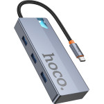 Hoco Usb Hub 5-in-1 USB-C �� HDTV+PD+ 3 � USB3.0 ���� 18cm - (HB50 Wow)