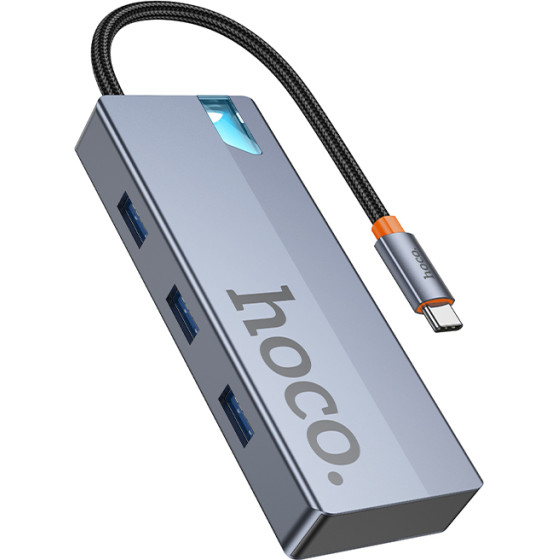 Hoco Usb Hub 5-in-1 USB-C �� HDTV+PD+ 3 � USB3.0 ���� 18cm - (HB50 Wow)