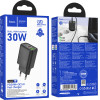 Hoco ��������� �������� �� 2 ������� �������� USB-C ��� USB-A Quick Charge 30W 5V 3.0A ������ - (N63 Gentle)