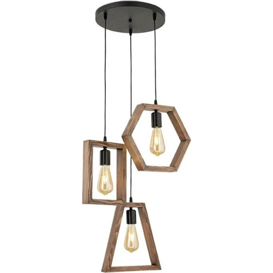 GloboStar Ember Vintage �������� ��������� ������� ������� 3 x E27 IP20 ����� ������� �� ������ ���� - �35 x �40 x �70cm - (201-0102)