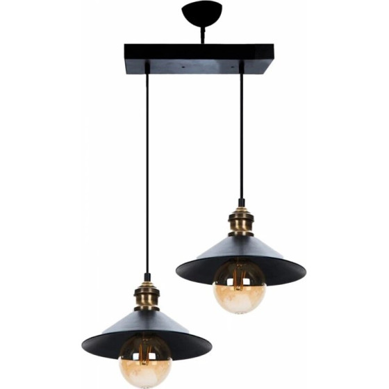 GloboStar Lucana 201-00043 Vintage �������� ��������� ���� Vintage ������ 2 x E27 IP20 M�������� ����� - �40 x �25 x �75cm - (201-0043)
