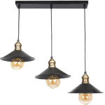 GloboStar Lucana Vintage �������� ��������� ���� ������� 3 x E27 IP20 M�������� ����� - �50 x �25 x �75cm - (201-0044)