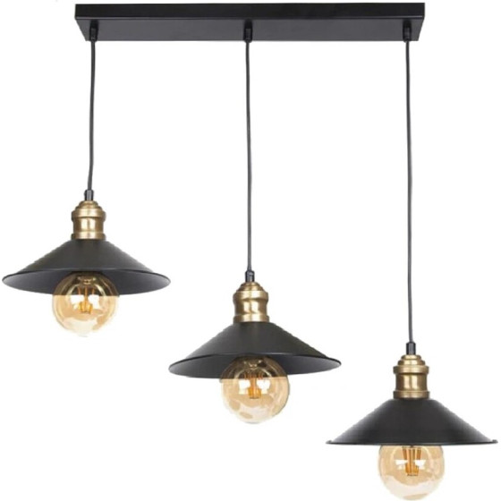 GloboStar Lucana Vintage �������� ��������� ���� ������� 3 x E27 IP20 M�������� ����� - �50 x �25 x �75cm - (201-0044)