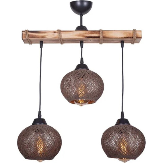 GloboStar Luma Vintage �������� ��������� ���� ������� 3 x E27 IP20 ���� ���� �� ���� ������ - �50 x �20 x �63cm - (201-0012)