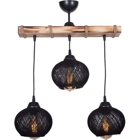 GloboStar Luma Vintage �������� ��������� ���� ������� 3 x E27 IP20 ���� ���� �� ����� ������ - �50 x �20 x �63cm - (201-0010)