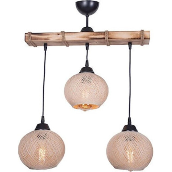 GloboStar Luma Vintage �������� ��������� ���� ������� 3 x E27 IP20 ���� ���� �� ���� ������ - �50 x �20 x �63cm - (201-0011)