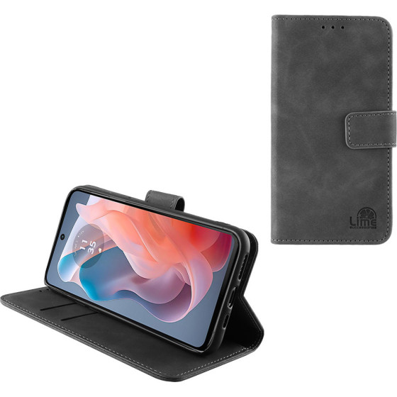 Lime Successories Lime ���� Motorola Moto G Power 5G 6.8'' Essential Magnet Book Stand Clip GREY