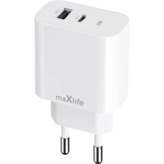 Maxlife Travel Charger MXTC-06-25 Pd + 1 Port 25W White - (MXTC-06-25W)