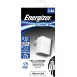 Energizer ��������� �������� 3.4A �� 2 ����� Usb A ��� ������� Micro Usb 1m - (ACW2CEUUMC3)