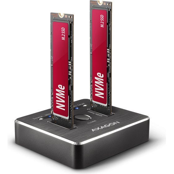 Axagon ADSA-M2C USB-C 3.2 GEN2 - 2X Nvme Clone Dual Sdd Dock STATION