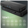 Axagon HMC-U4 USB-C 4.0 Gen 3X2 40GBps Hub 8K Hdmi +Dp + 3X USB-A + 2X USB-C, RJ-45 + UHS-Ii SD/MSD, Hq AUDIO, Dc 5V, Pd 100W + ADAPTER