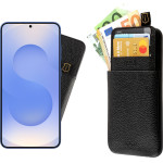 Idol 1991 ���� Samsung S25 5G S931 6.2'' ANTI-Rfid Leather Smart Wallet Camera Guard BLACK