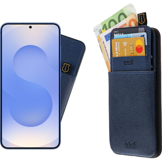 Idol 1991 ���� Samsung S25 5G S931 6.2'' ANTI-Rfid Leather Smart Wallet Camera Guard BLUE