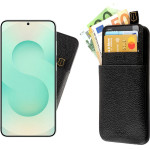 Idol 1991 ���� Samsung S25 Plus 5G S936 6.7'' ANTI-Rfid Leather Smart Wallet Camera Guard BLACK