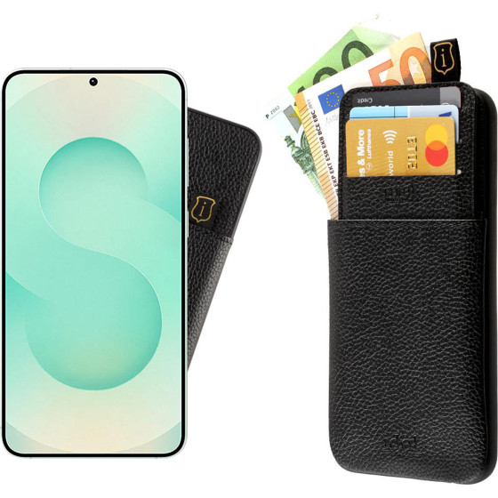 Idol 1991 ���� Samsung S25 Plus 5G S936 6.7'' ANTI-Rfid Leather Smart Wallet Camera Guard BLACK