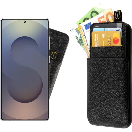 Idol 1991 ���� Samsung S25 Ultra 5G S938 6.9'' ANTI-Rfid Leather Smart Wallet Camera Guard BLACK